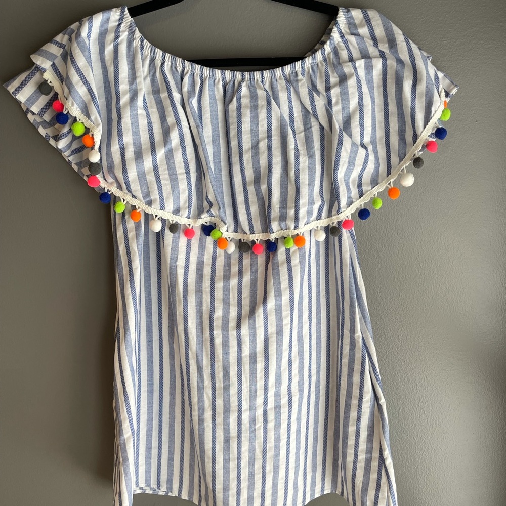 Pom Pom off the shoulder dress